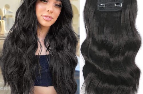 Blonde clip-in hair extensions